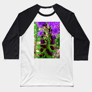 Bumble Bee and Purple Flower Baseball T-Shirt